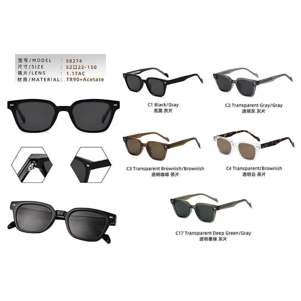 Sunglass Shape for Round Face | Stylish Polarized Women's TR Frame Plate Legs | UV Protection Square Sunshade Glasses