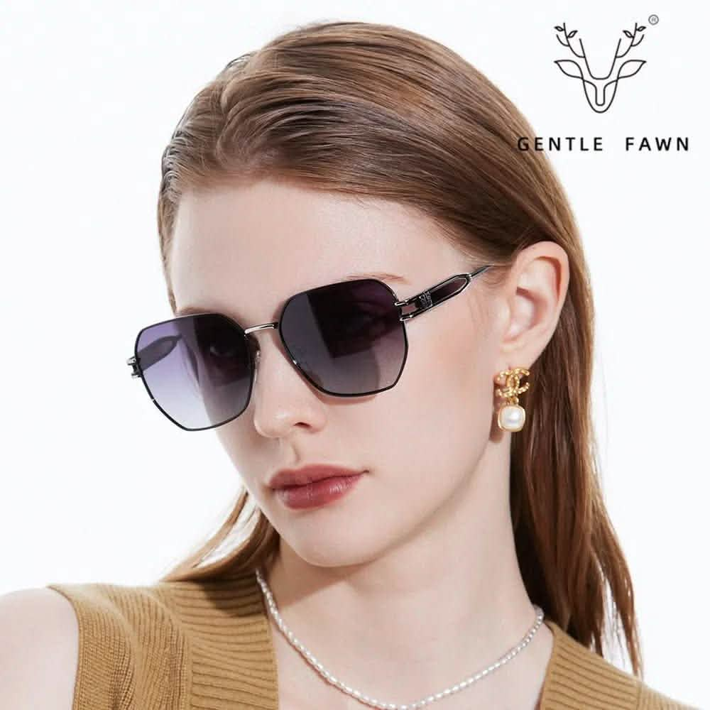 Women's Rectangular Sunglasses | Metal TAC Polarized UV Protection Sunshade Glasses for Travel & Street Style