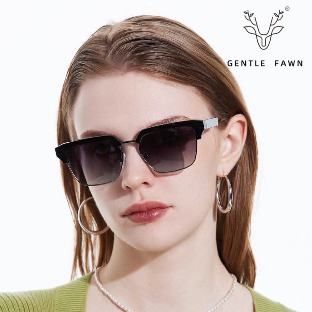 Oversized Polarized Sunglasses | Metal Fashionable Eyebrow Style & Premium Glasses