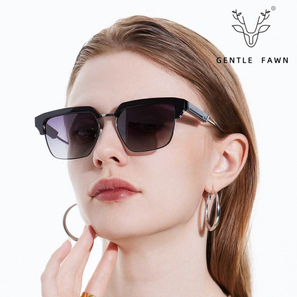 Oversized Polarized Sunglasses | Metal Fashionable Eyebrow Style & Premium Glasses