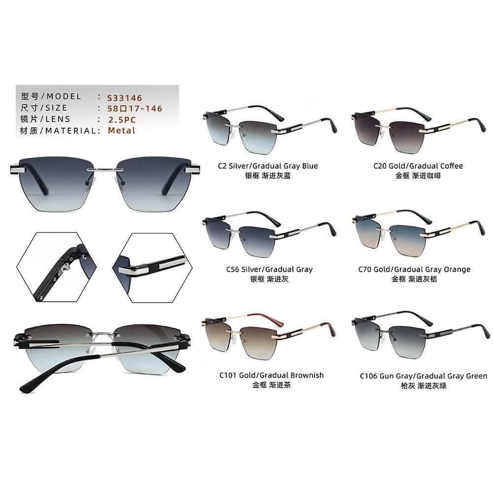 Rimless Sunglasses Women | Chic Gradient UV Protection & Stylish High-End Shades-6colors